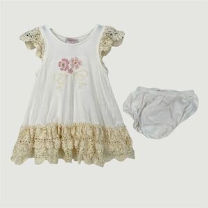 Vintage Baby Crochet Lace Pink Frilly Bow Bloomers Cottage Core Dainty Dress